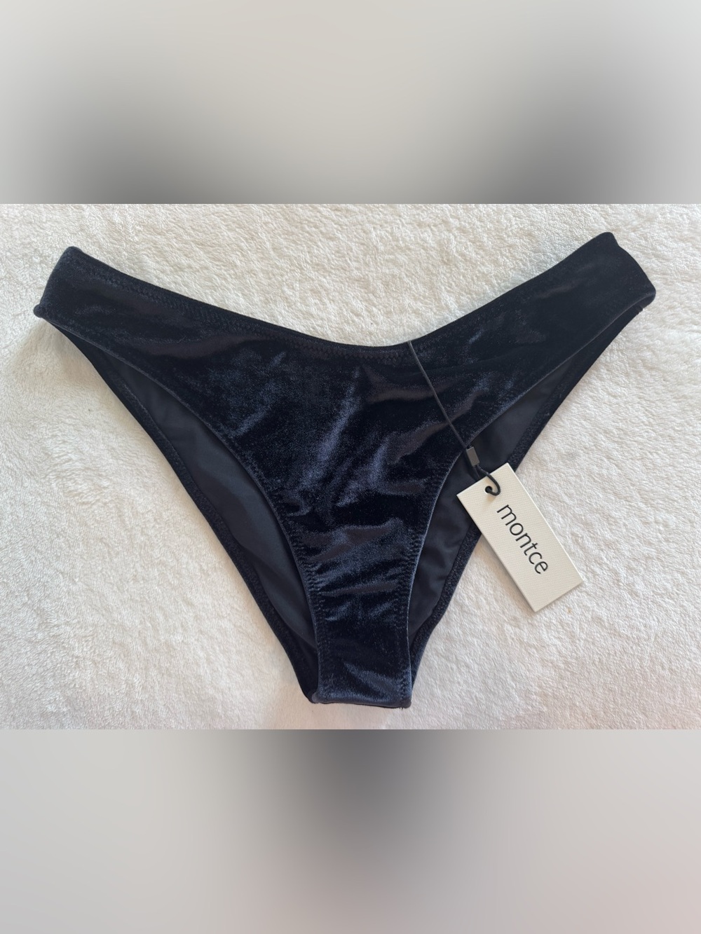 NEW Montce Women’s Black Velvet Lulu Bikinı Bottom Size M